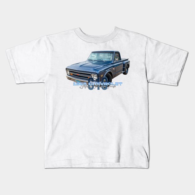 1968 Chevrolet C10 Stepside Pickup Truck Kids T-Shirt by Gestalt Imagery